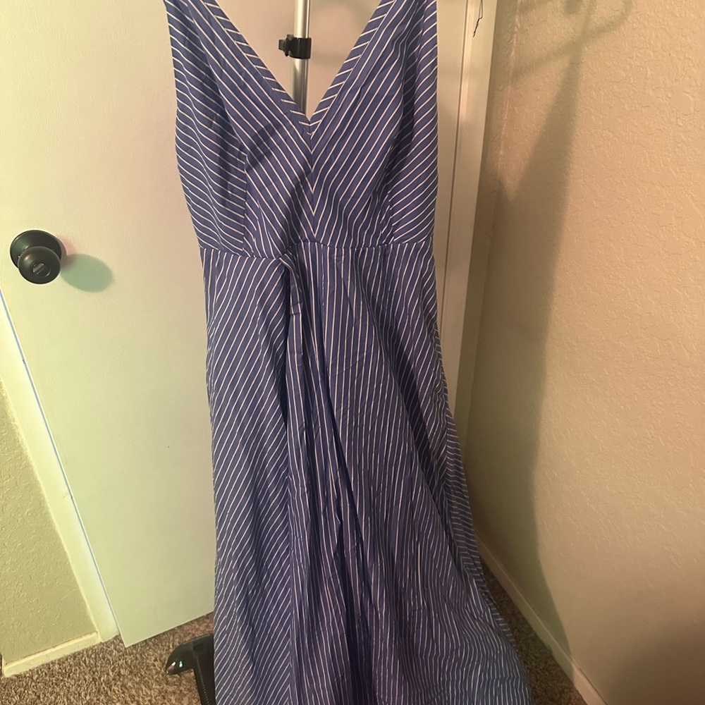COS blue Striped Maxi Dress